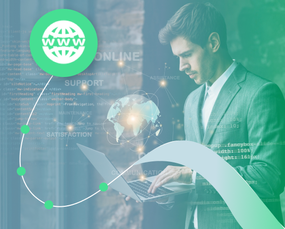 Businessman doing web load testing