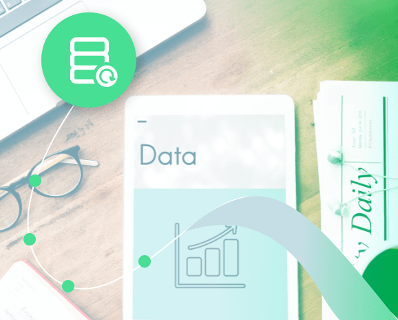 Desk with tablet showing how to use test data management