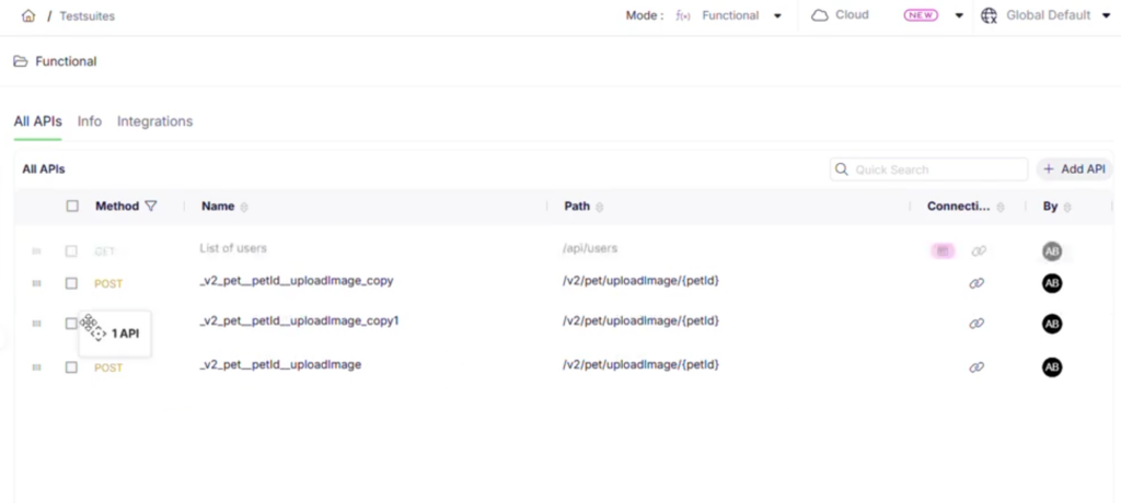 Drag-and-Drop API Rearrangement
